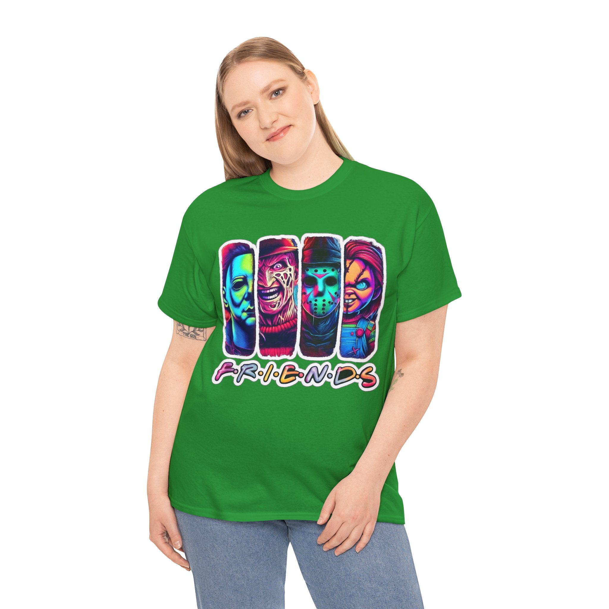 Halloween Horror Icons "Friends" T-Shirt — Neon Retro Slasher Tee