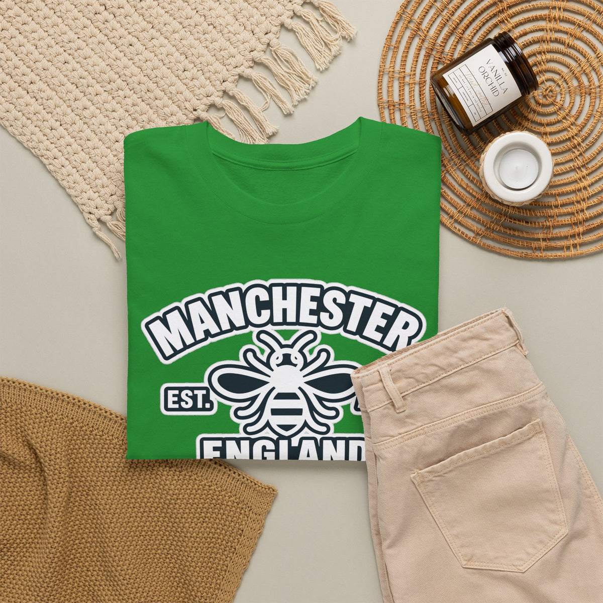 Manchester Bee Cotton T-Shirt – Established 1979 England Graphic Tee
