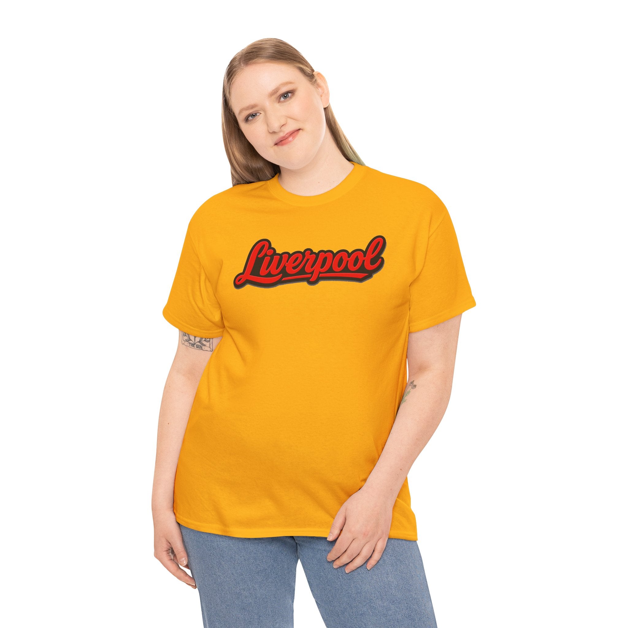 Liverpool Script T-Shirt — Retro Red Script Football Fan Tee
