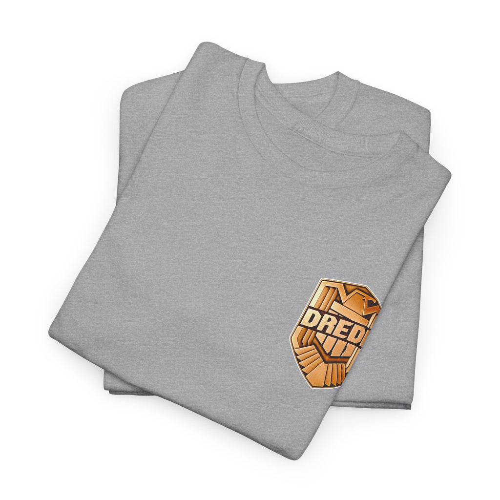 Dredd Shield Badge T-Shirt — Retro Law Enforcement Logo Tee