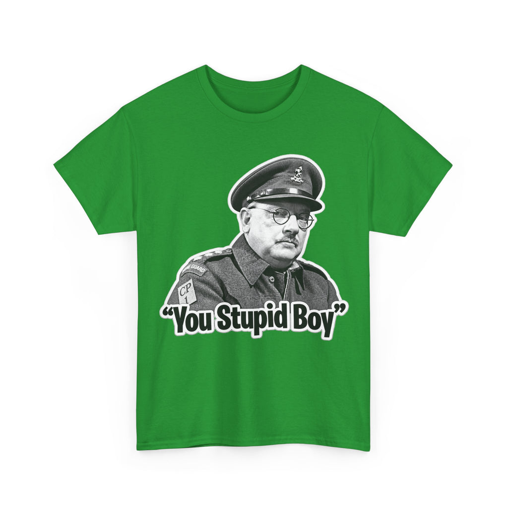Dads Army Inspired You Stupid Boy T-Shirt — Vintage Cop Illustration Funny Graphic Tee