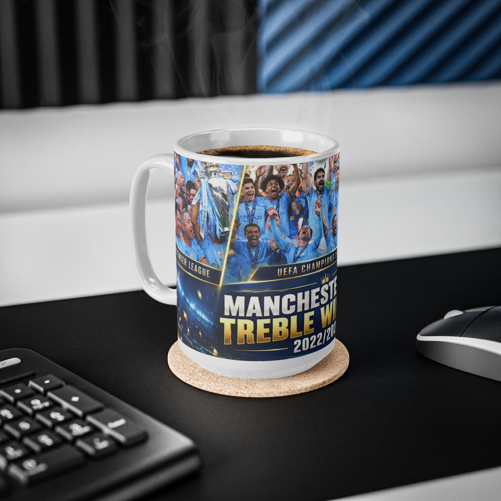 Manchester City Treble Winners 2022/2023 Ceramic Mug - 11oz & 15oz