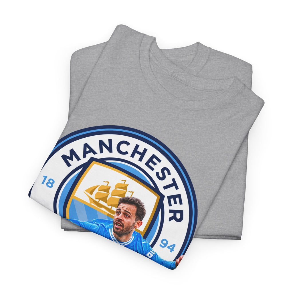 Bernardo SIlva Manchester City legend Cotton T‑Shirt — Blue Crest Football Tee