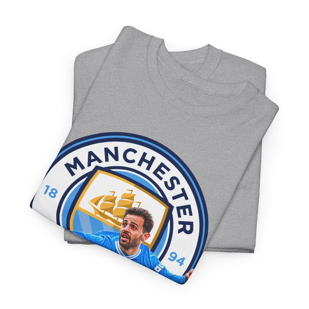 Bernardo SIlva Manchester City legend Cotton T‑Shirt — Blue Crest Football Tee