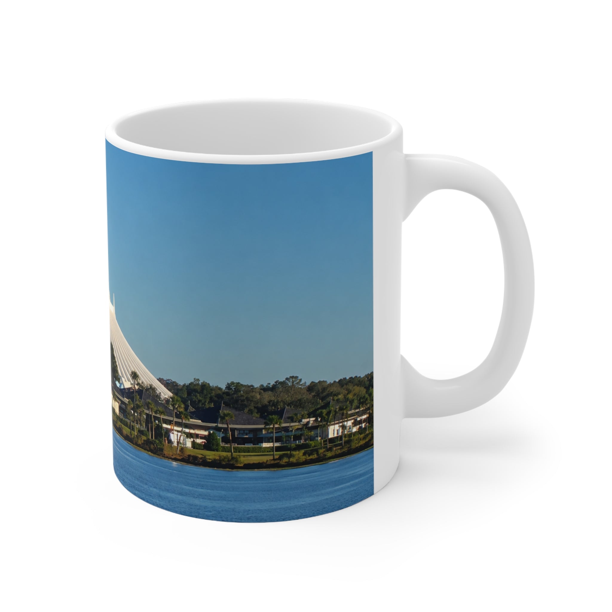 Space Mountain Skyline Mug — Scenic Theme Park Ceramic Coffee Cup (11oz & 15oz)