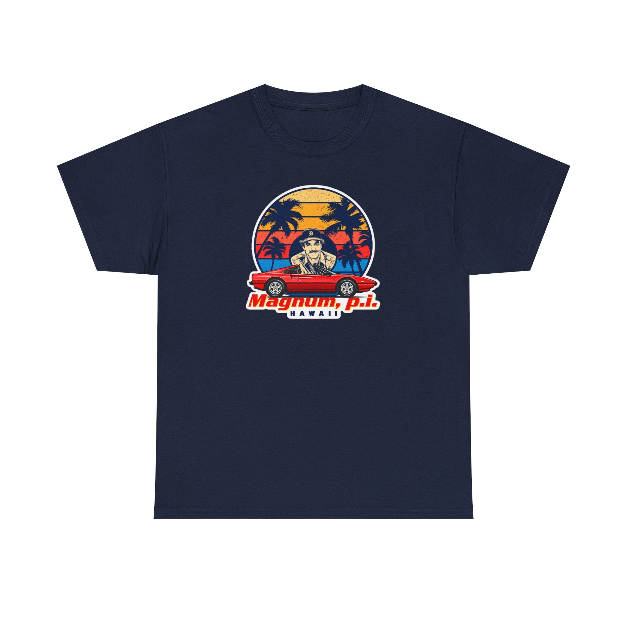 Magnum P.I. Hawaii Retro Sunset Cotton T-Shirt / Tee