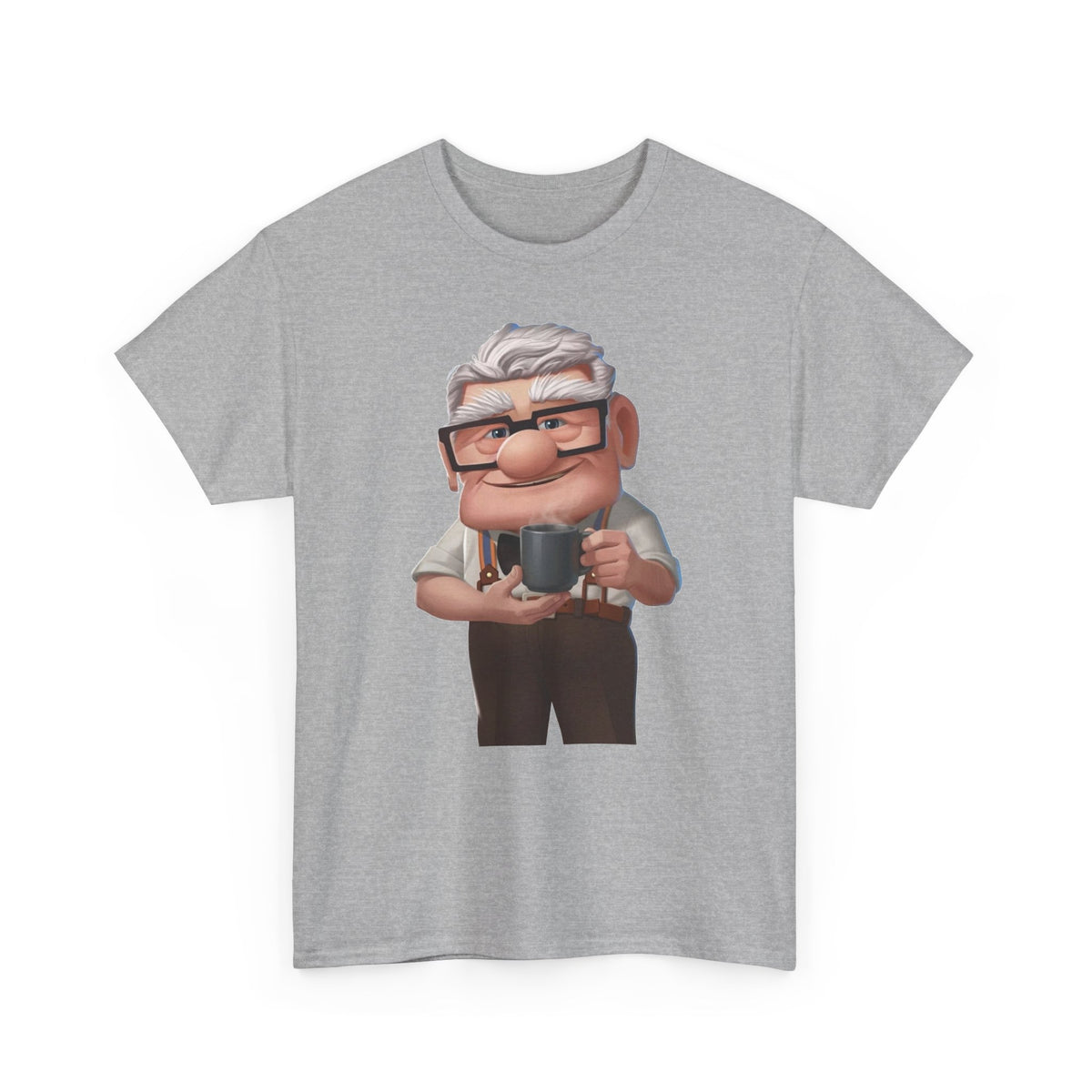 Disney Up Cartoon Grandpa Mug Graphic Tee - Cute Elderly Character T-Shirt
