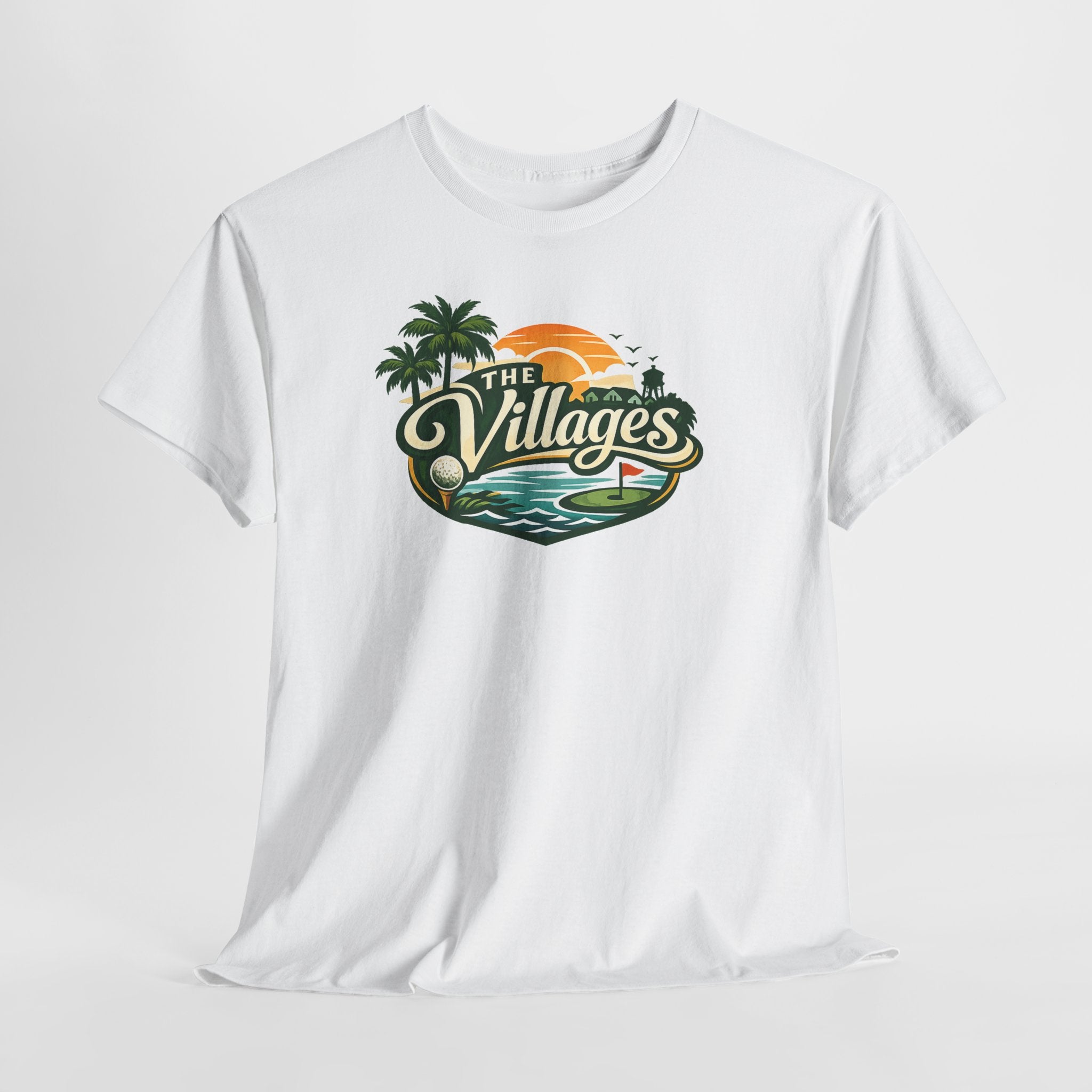 The Villages of Florida Sunset Logo Tee - Florida Palm Beach Retro T-Shirt