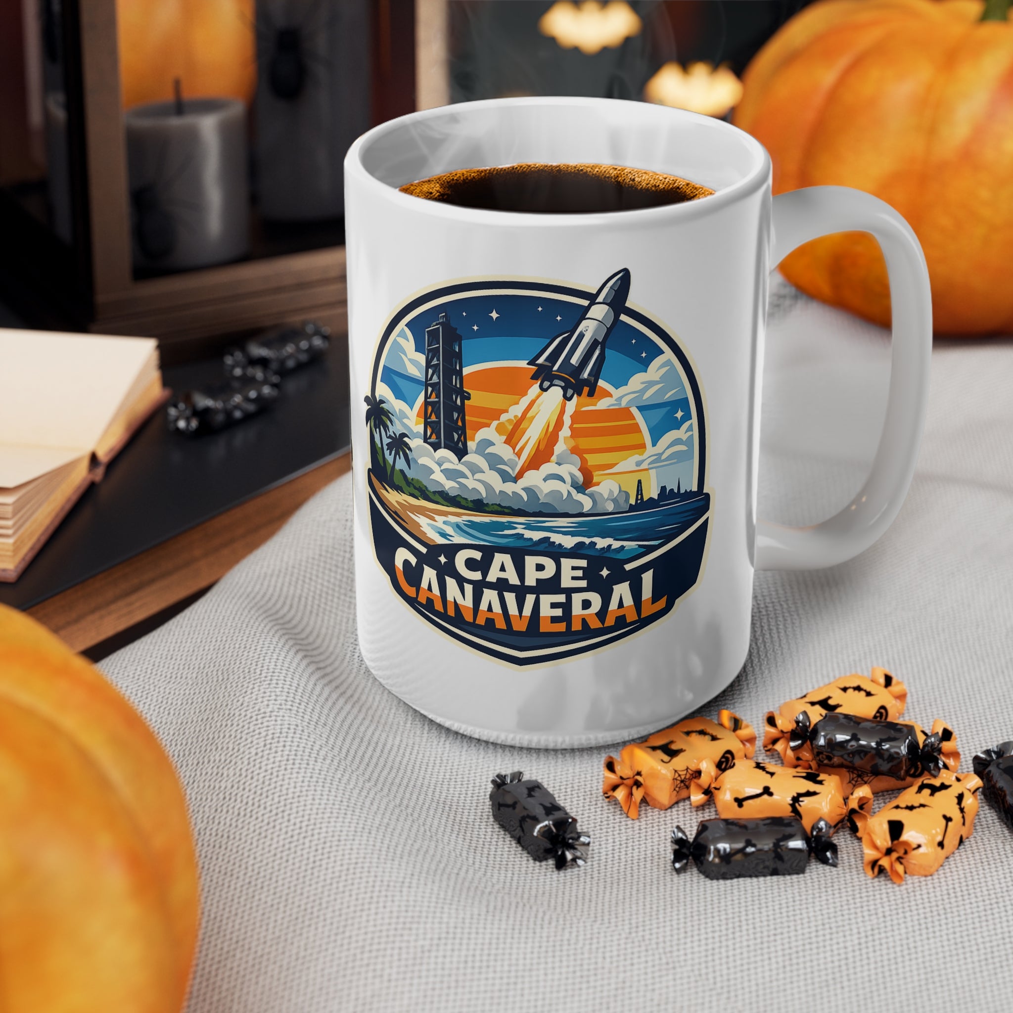 Cape Canaveral Ceramic Coffee Cups, 11oz, 15oz