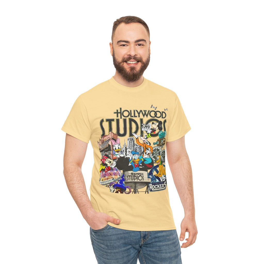 Hollywood Studios Collage T-Shirt — Vintage Theme Park Character Tee