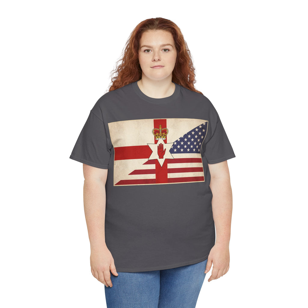 Northern Ireland + American Flag Tee — Vintage Graphic Shirt