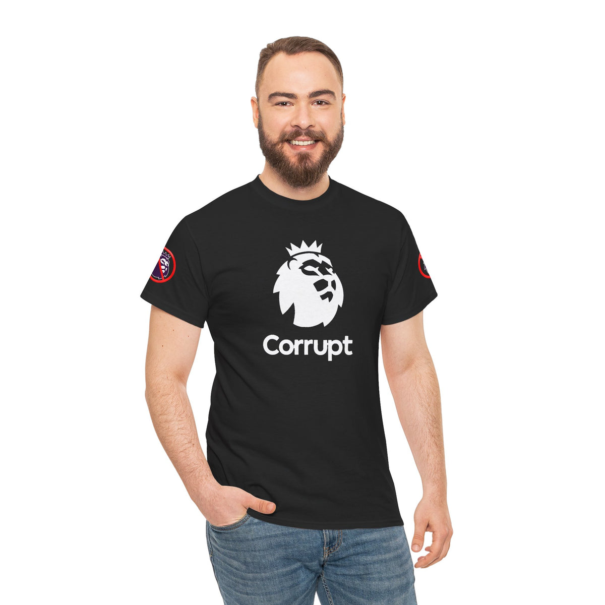Premier League Corrupt Lion Cotton Tee — Satirical Graphic T-Shirt