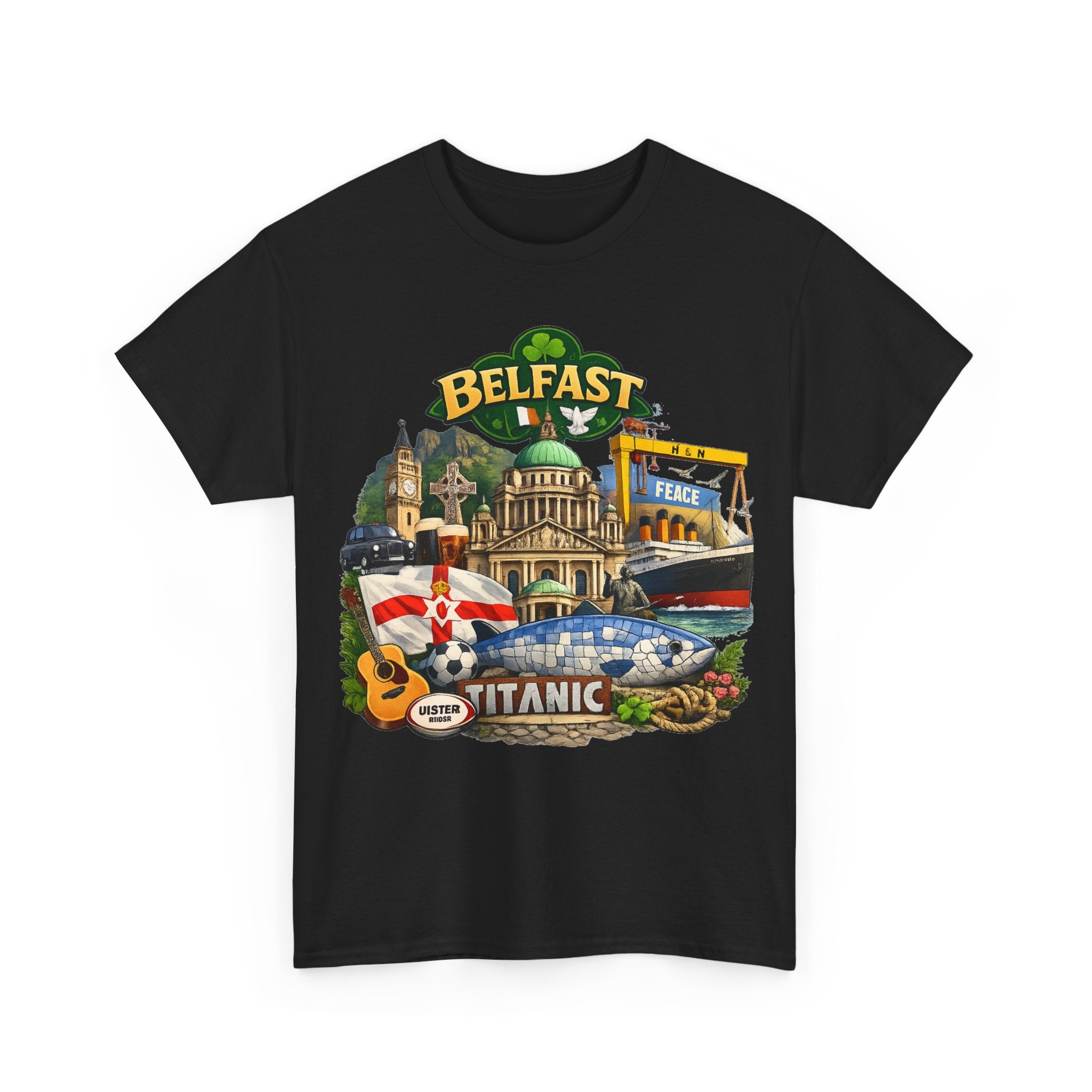 Belfast Collage T-Shirt – Titanic & City Landmarks Souvenir Tee