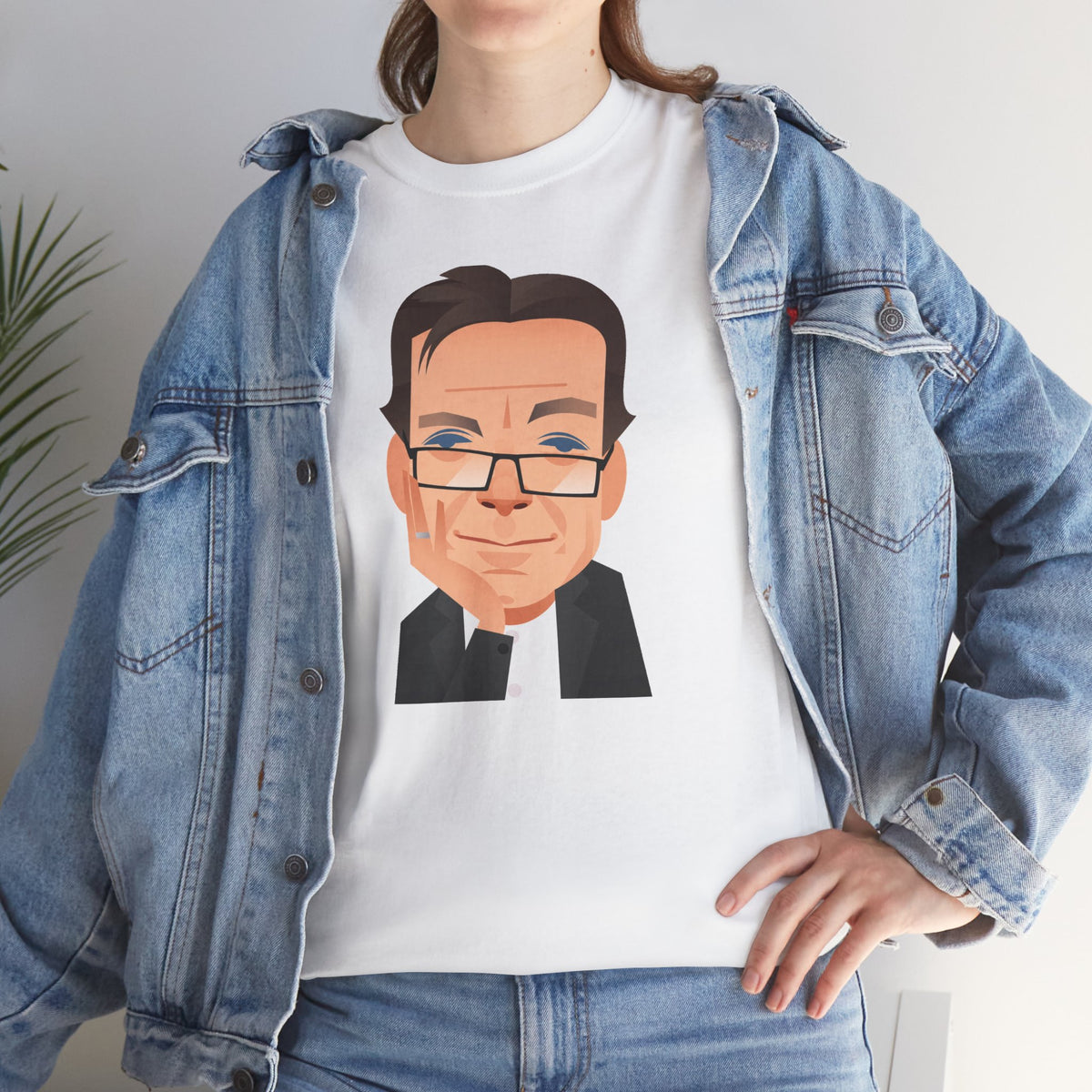 Tony Wilson Manchester Legend Caricature Gentleman Face Cotton T-Shirt