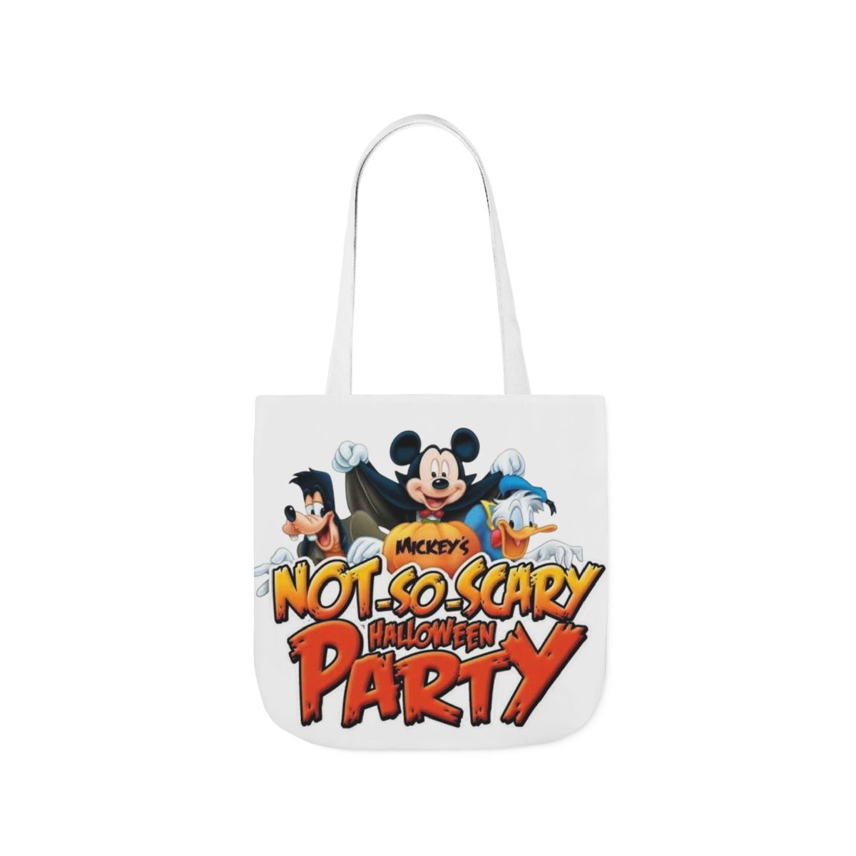 Halloween Party Canvas Tote Bag — "Not-So-Scary Halloween Party" Graphic