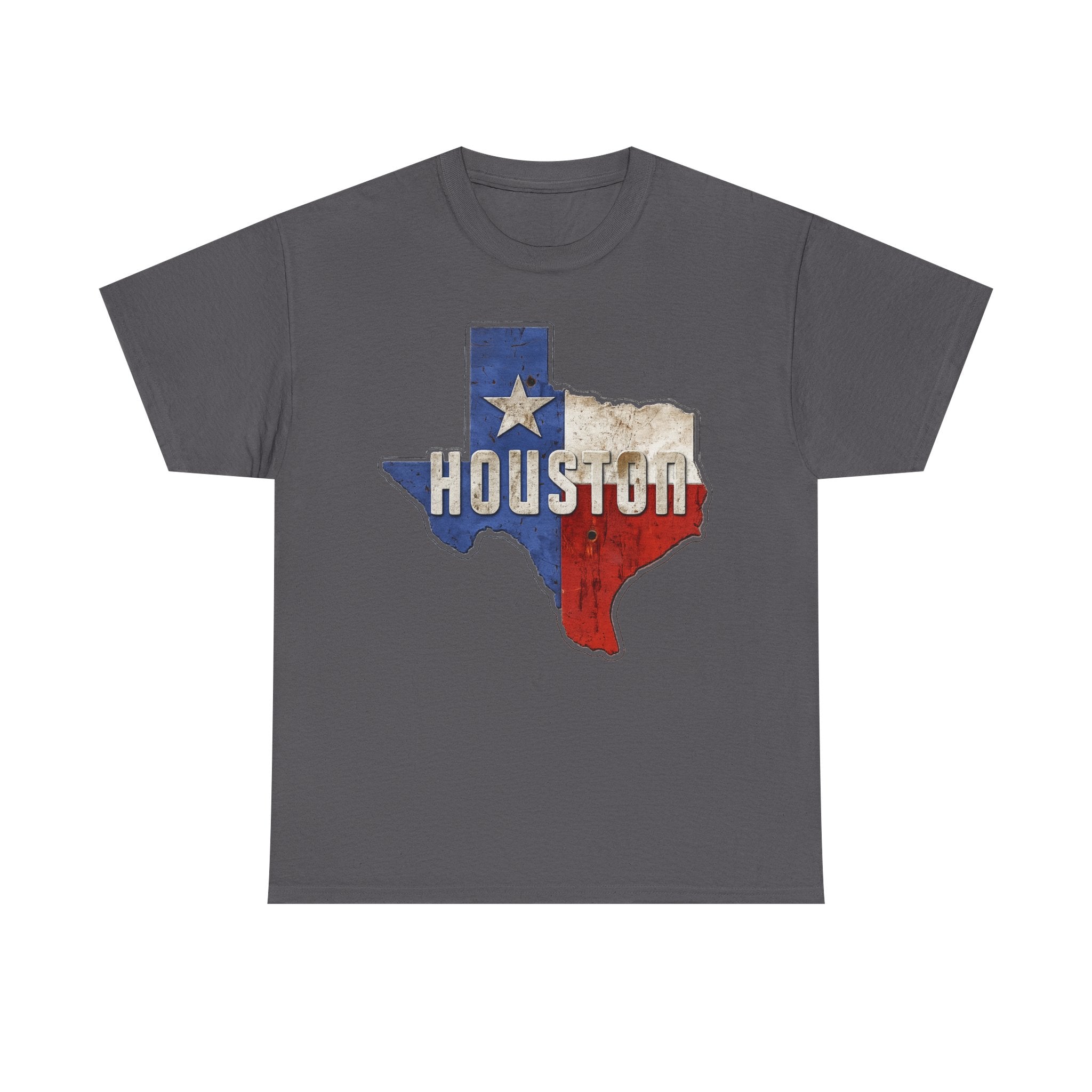 Houston Texas Flag Graphic Tee — Vintage State Outline T-Shirt
