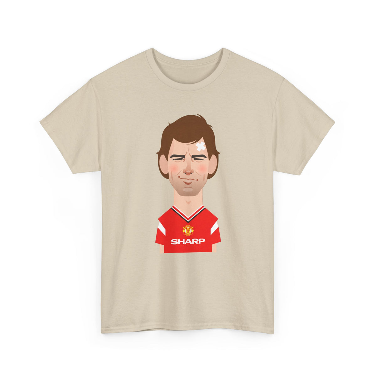 Bryan Robson Manchester United Legend Portrait Cotton T-Shirt
