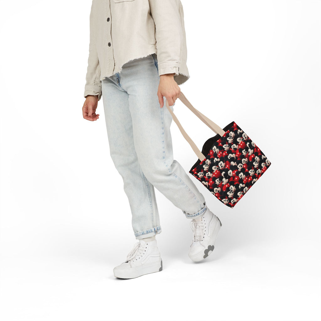 Mickey Mouse Canvas Tote — Retro Cartoon Character Allover Print