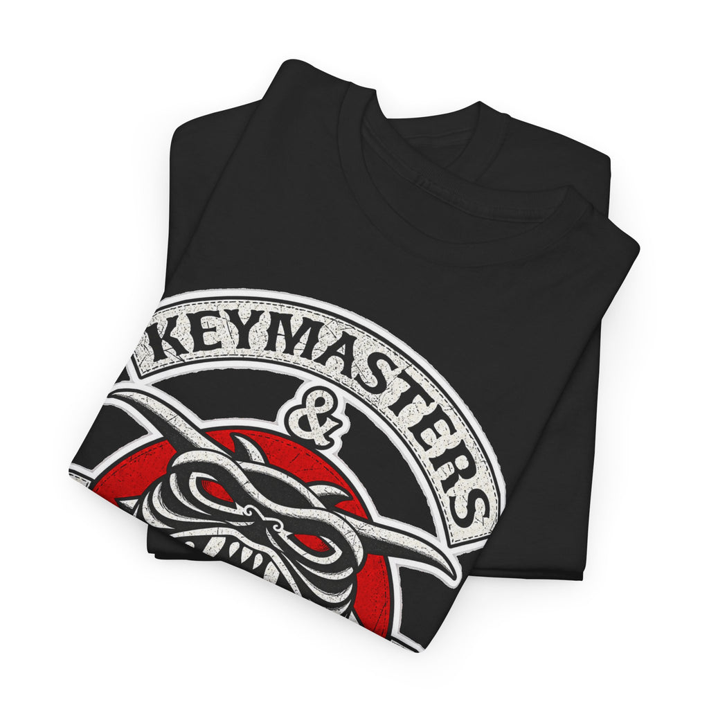 Keymasters & Gatekeepers Tee — Retro Demon Key Emblem Shirt (Since 1984)