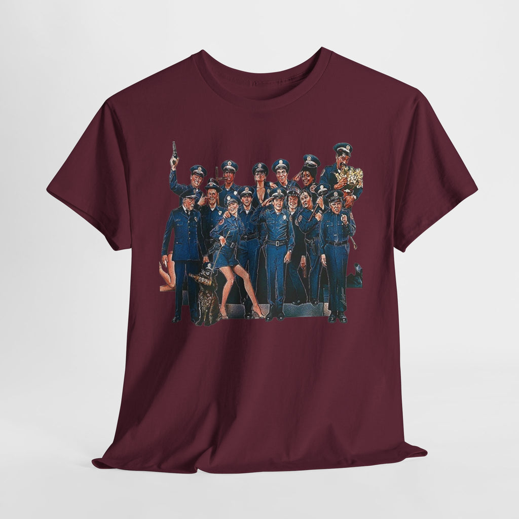 Police Academy Movie Inspired Cotton T‑Shirt — Retro Squad Photo Tee