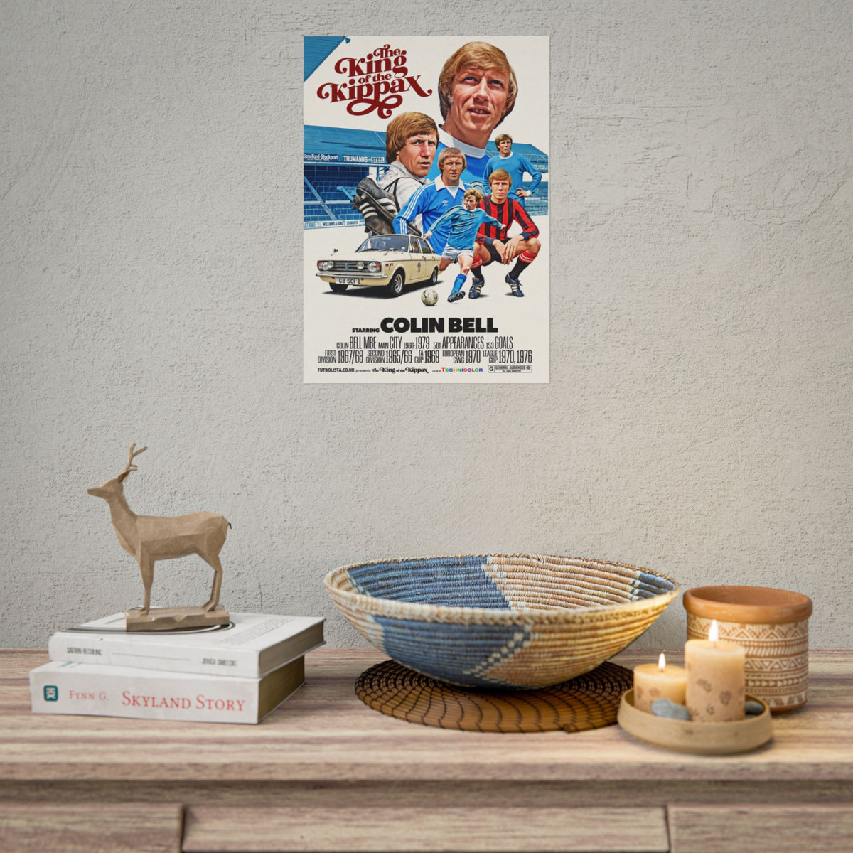 Colin Bell 'King of the Kippax' Football Poster – Rolled Vintage Soccer Print