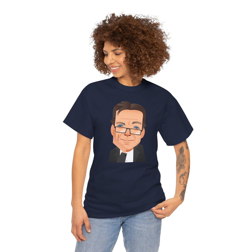 Tony Wilson Manchester Legend Caricature Gentleman Face Cotton T-Shirt