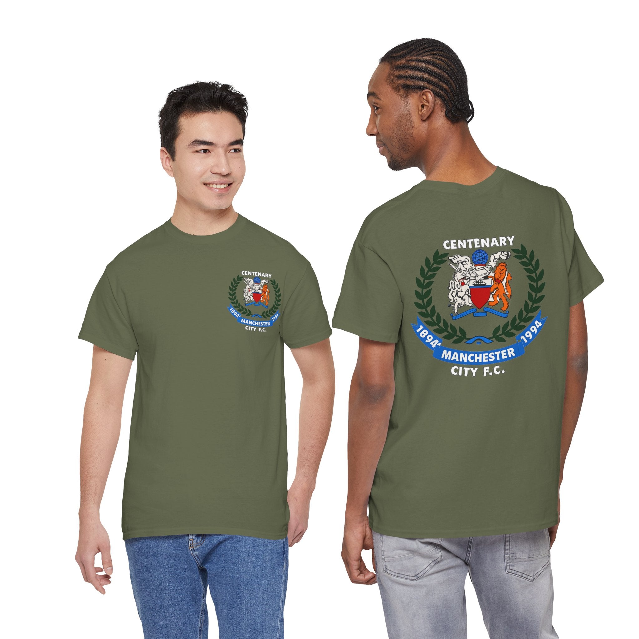 Manchester City F.C. Centenary Crest Tee — 1894–1994 Vintage Football T‑Shirt