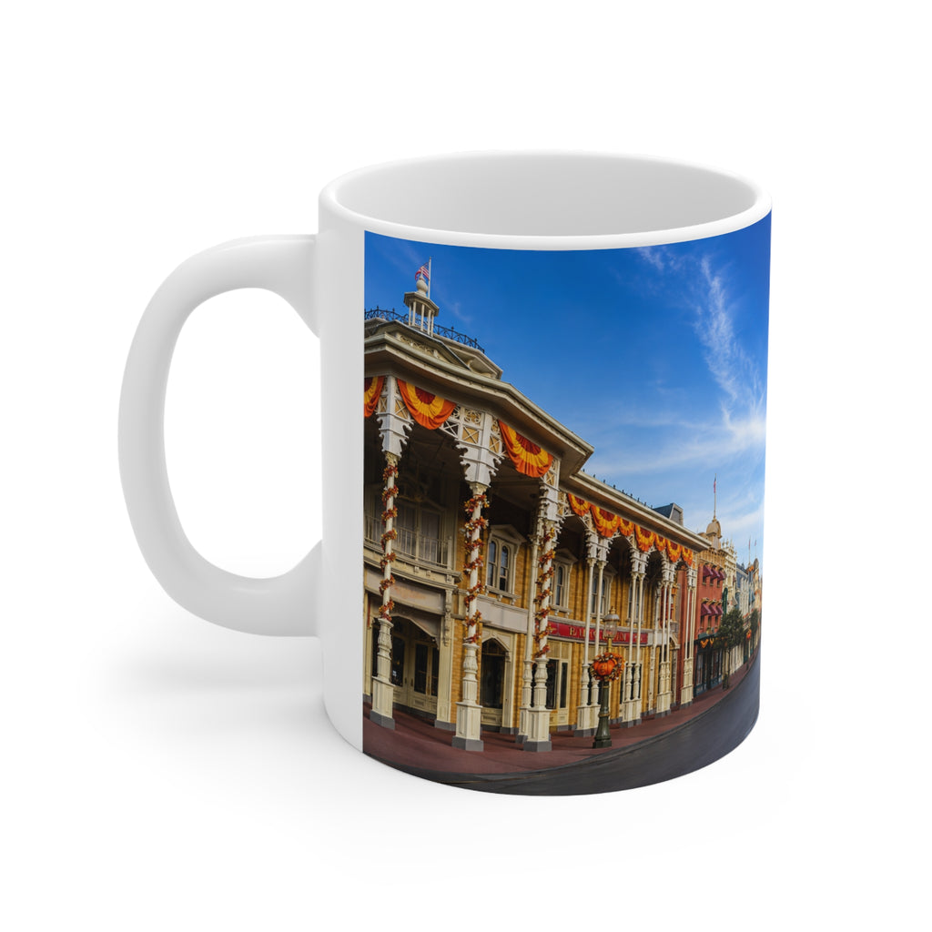WDW Theme Park Main Street USA Ceramic Mug — Scenic Castle Morning Coffee Cup (11oz, 15oz)