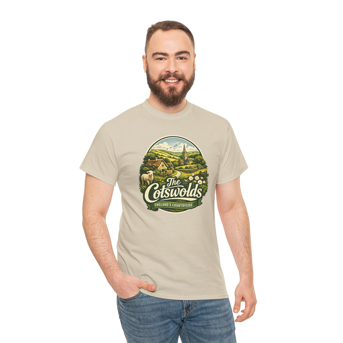 Cotswolds Vintage Landscape T‑Shirt — The Cotswolds Countryside Tee