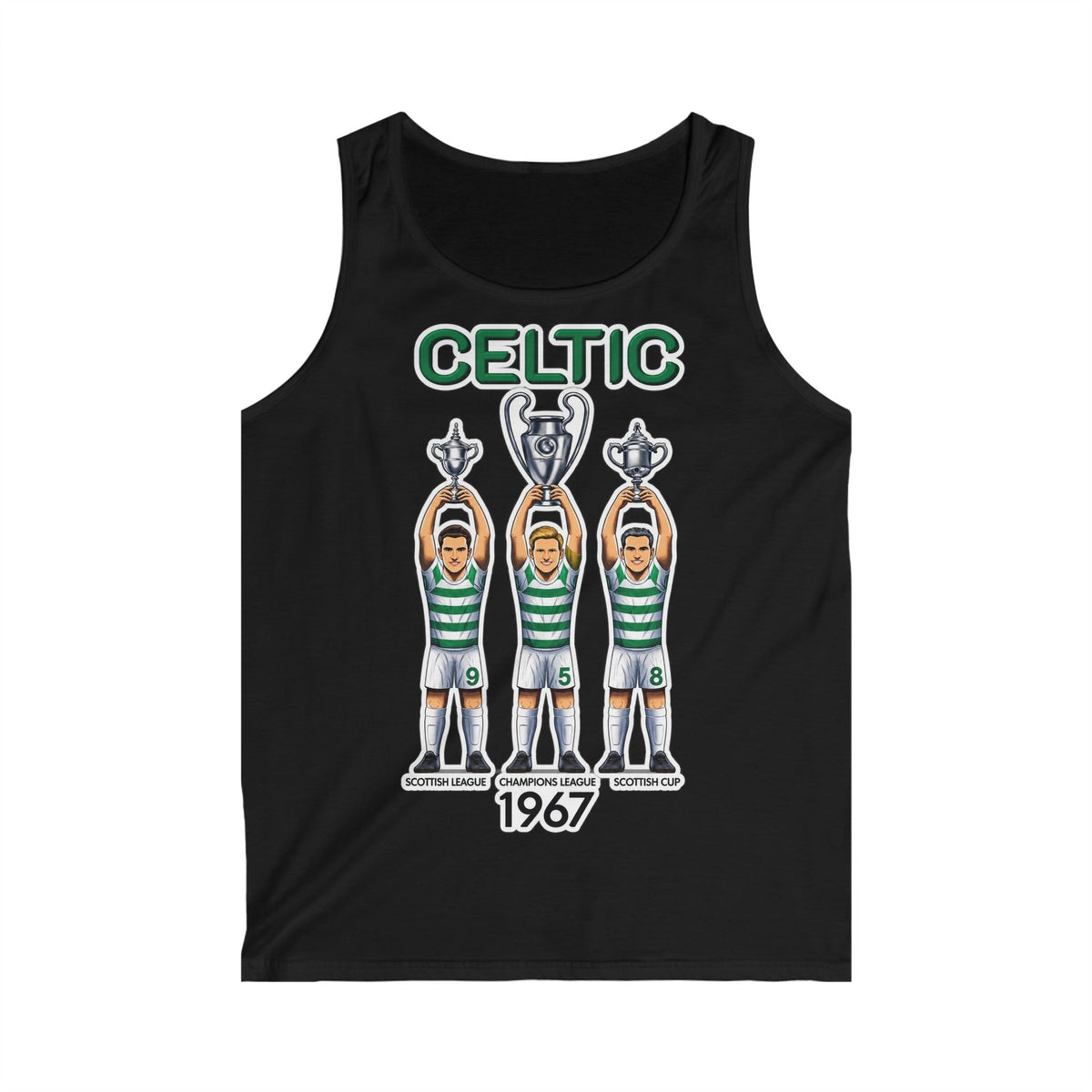 Celtic 1967 Champions Tank Top — Vintage Soccer Trophy Graphic