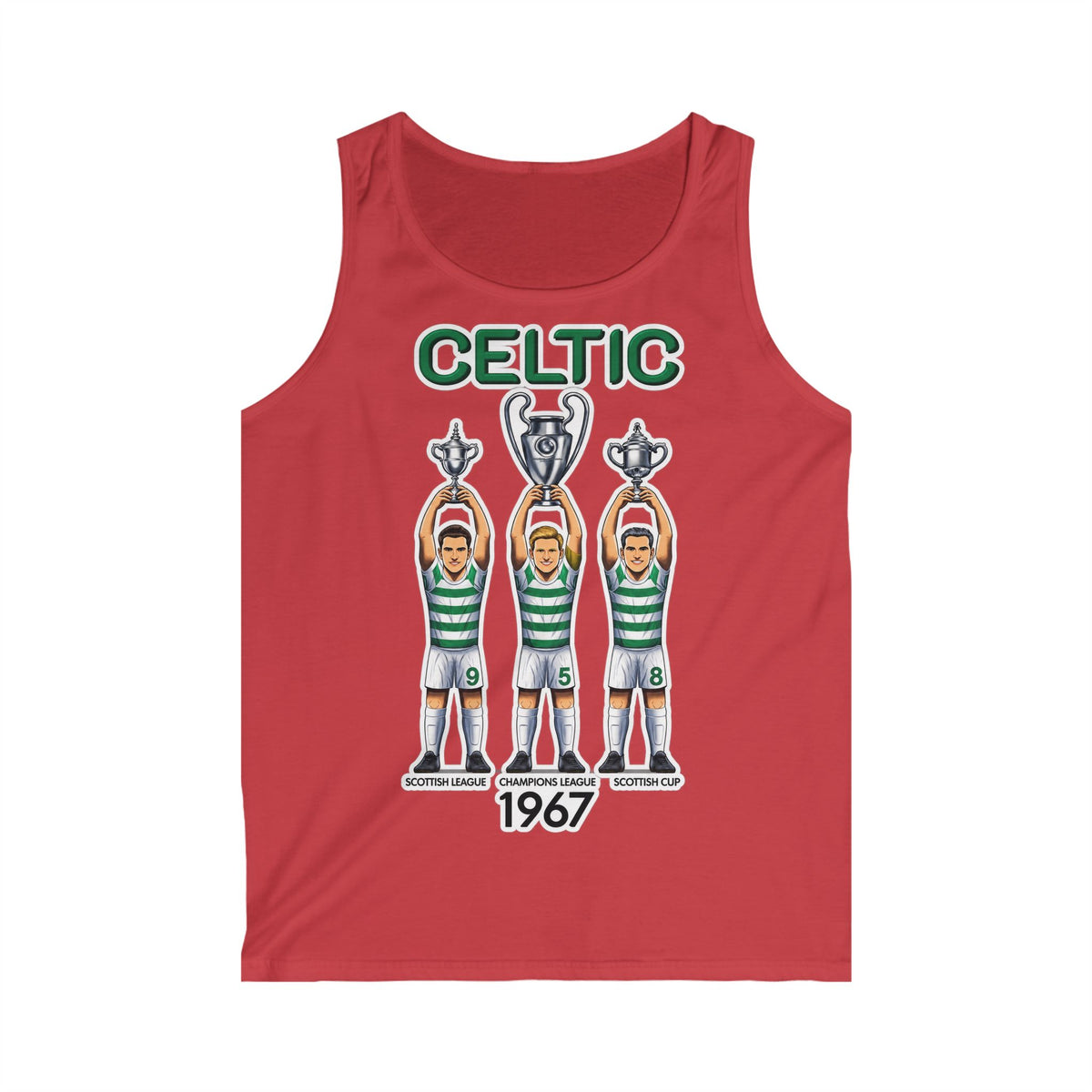 Celtic 1967 Champions Tank Top — Vintage Soccer Trophy Graphic
