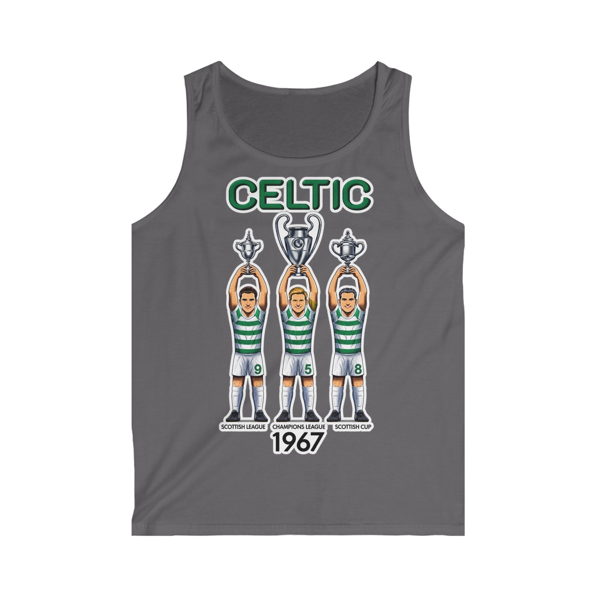 Celtic 1967 Champions Tank Top — Vintage Soccer Trophy Graphic