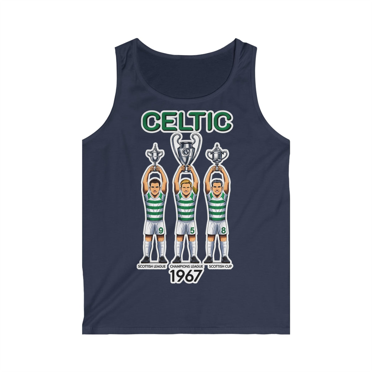 Celtic 1967 Champions Tank Top — Vintage Soccer Trophy Graphic