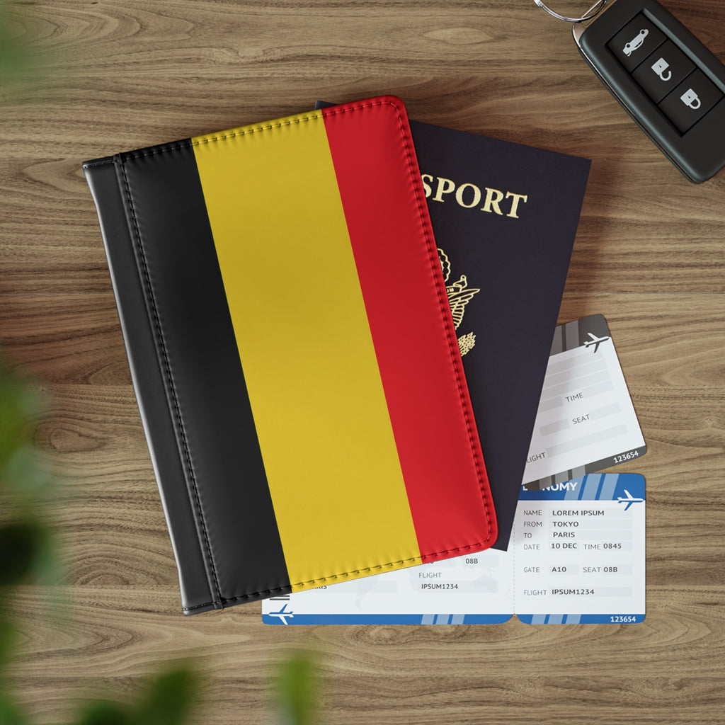 Belgium Flag Passport Cover — Travel Document Holder for Belgian Pride