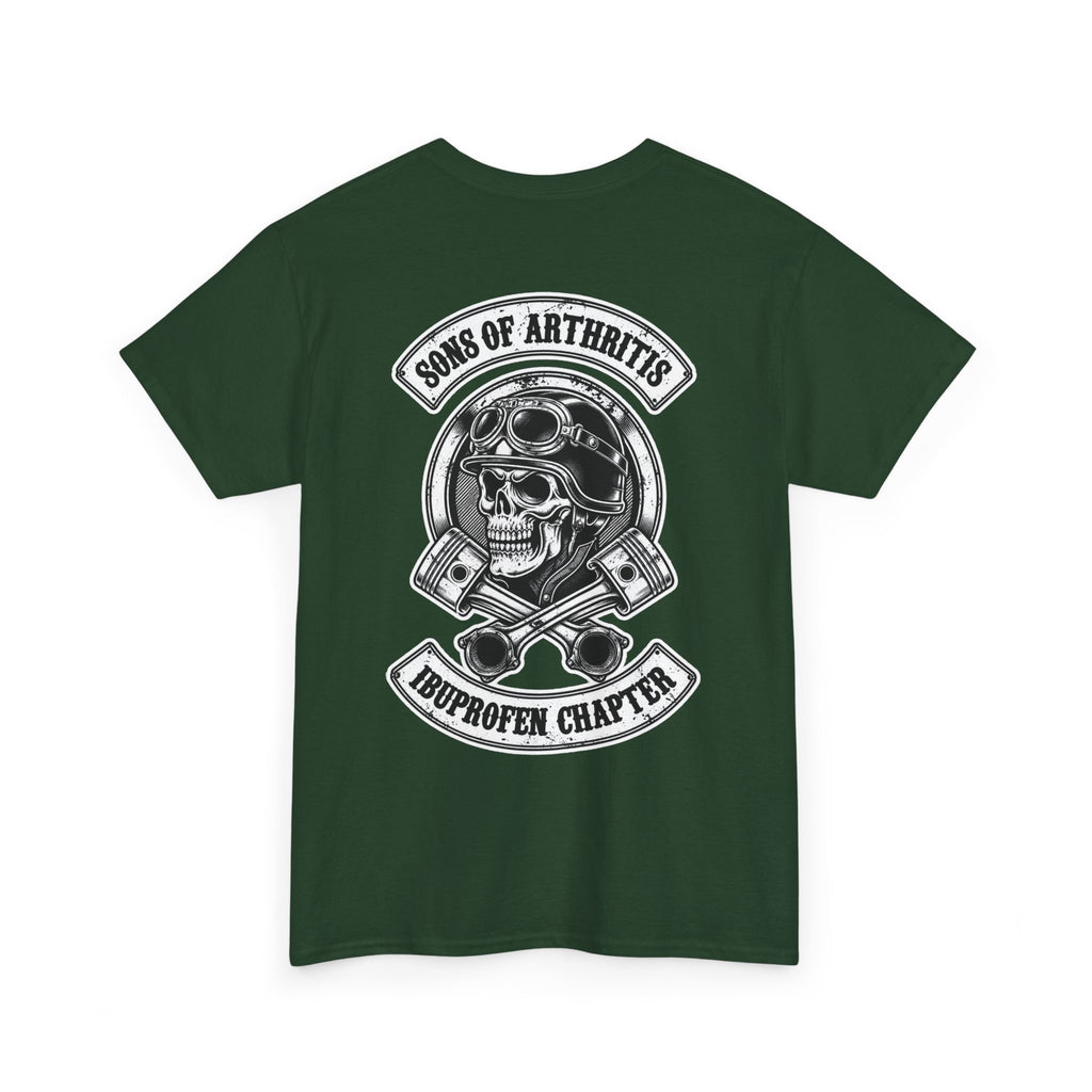 Sons of Arthritis Tee — Humorous Biker Skull "Ibuprofen Chapter" T-Shirt