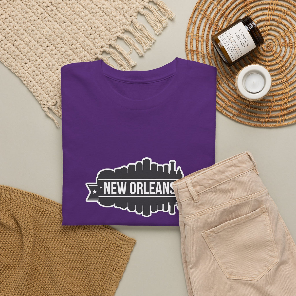 New Orleans Skyline T-Shirt – Retro Badge Cityscape Tee
