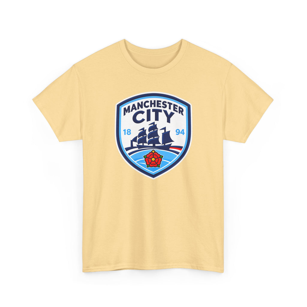 Manchester City Inspired Crest Cotton T-Shirt