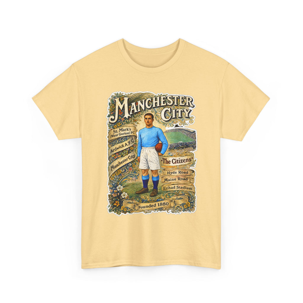 Manchester City Vintage Football Tee — Retro Soccer Graphic T-Shirt