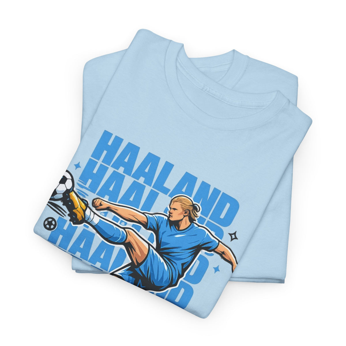 Haaland Manchester City Inspired Cotton T-Shirt — Striker Action Graphic Football Shirt