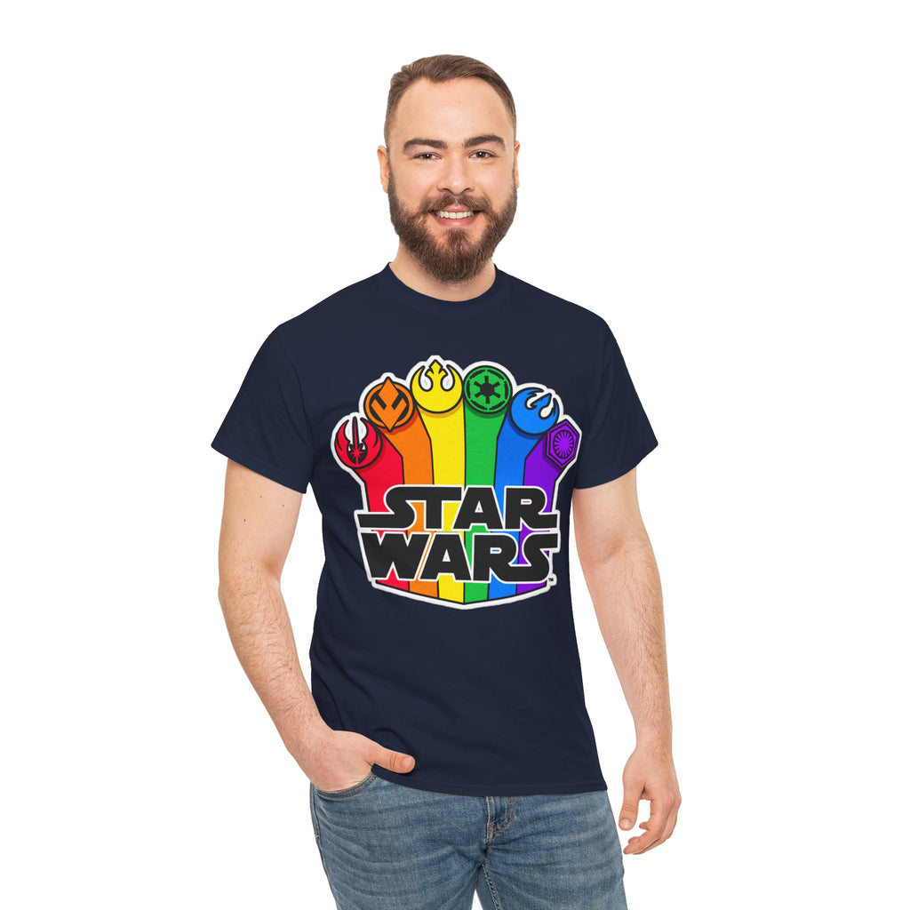 Star Wars Rainbow Emblem Tee — LGBTQ+ Pride Fan Cotton Shirt