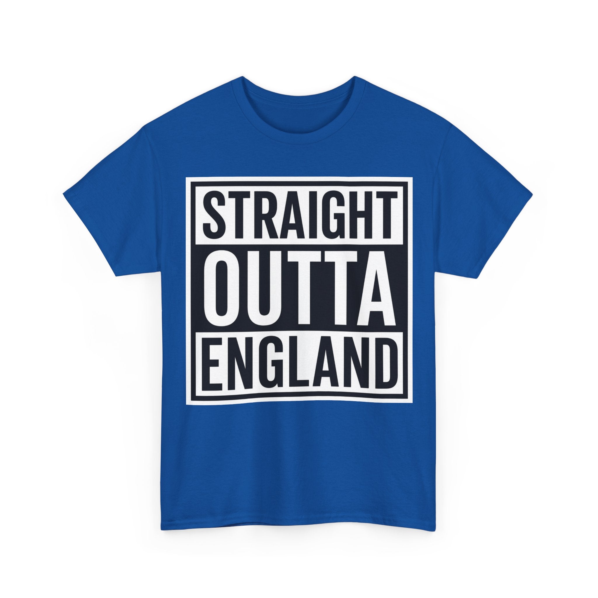 Straight Outta England T-Shirt — Bold Black Typography Tee for Brits & Expats