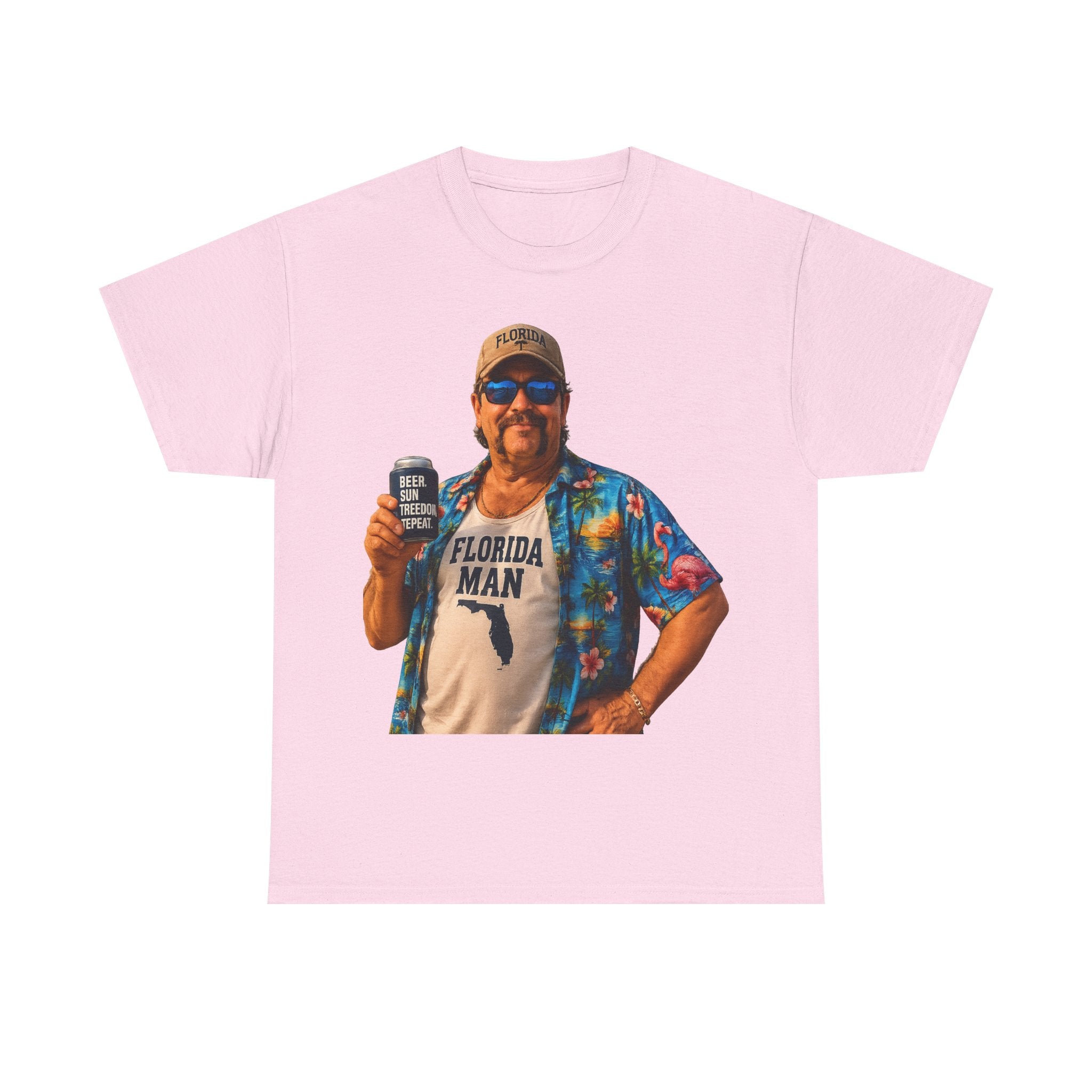 Florida Man Graphic Tee — Funny Vacation Shirt with Hawaiian Shirt Design