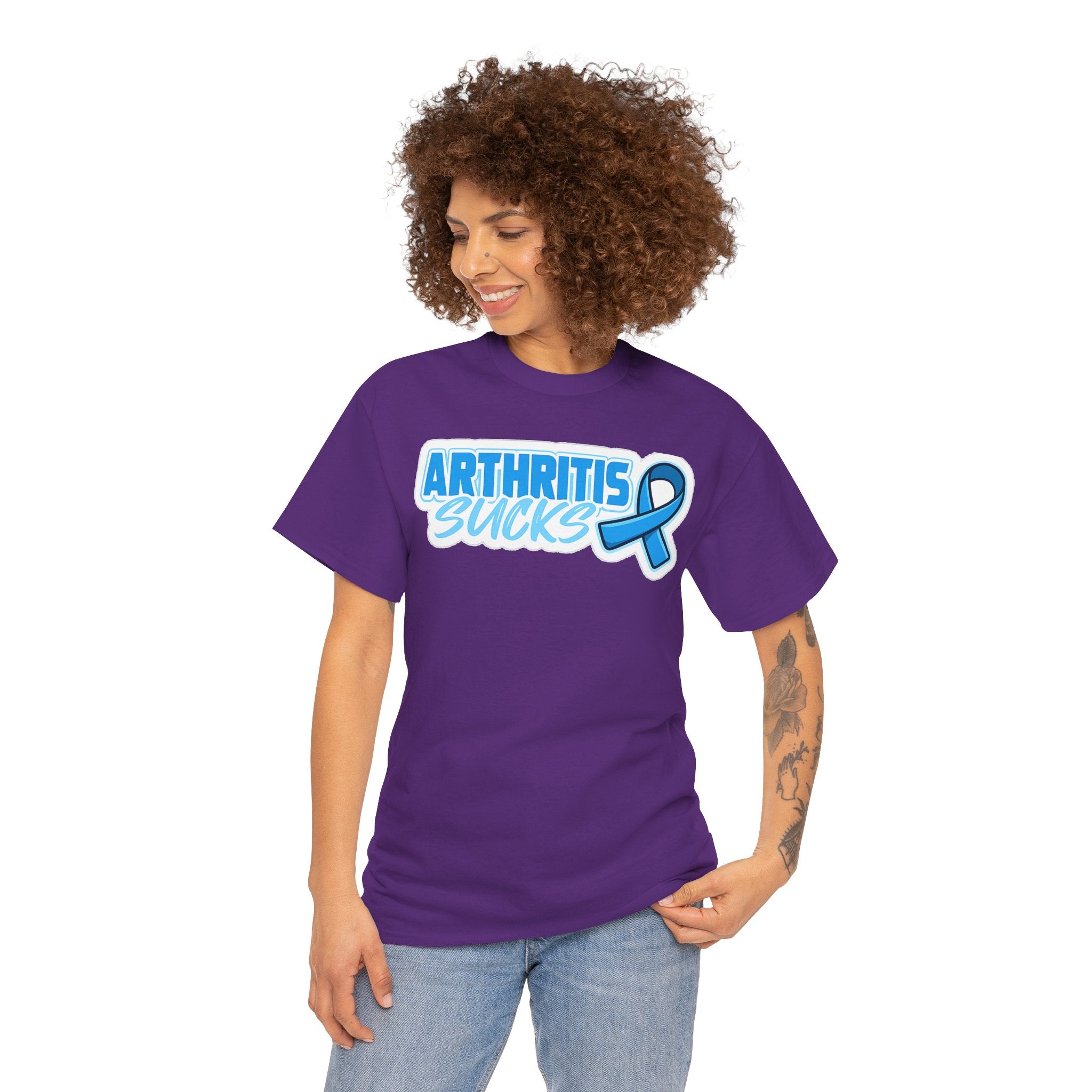 Arthritis Sucks T-Shirt with Awareness Ribbon — Arthritis Support Tee