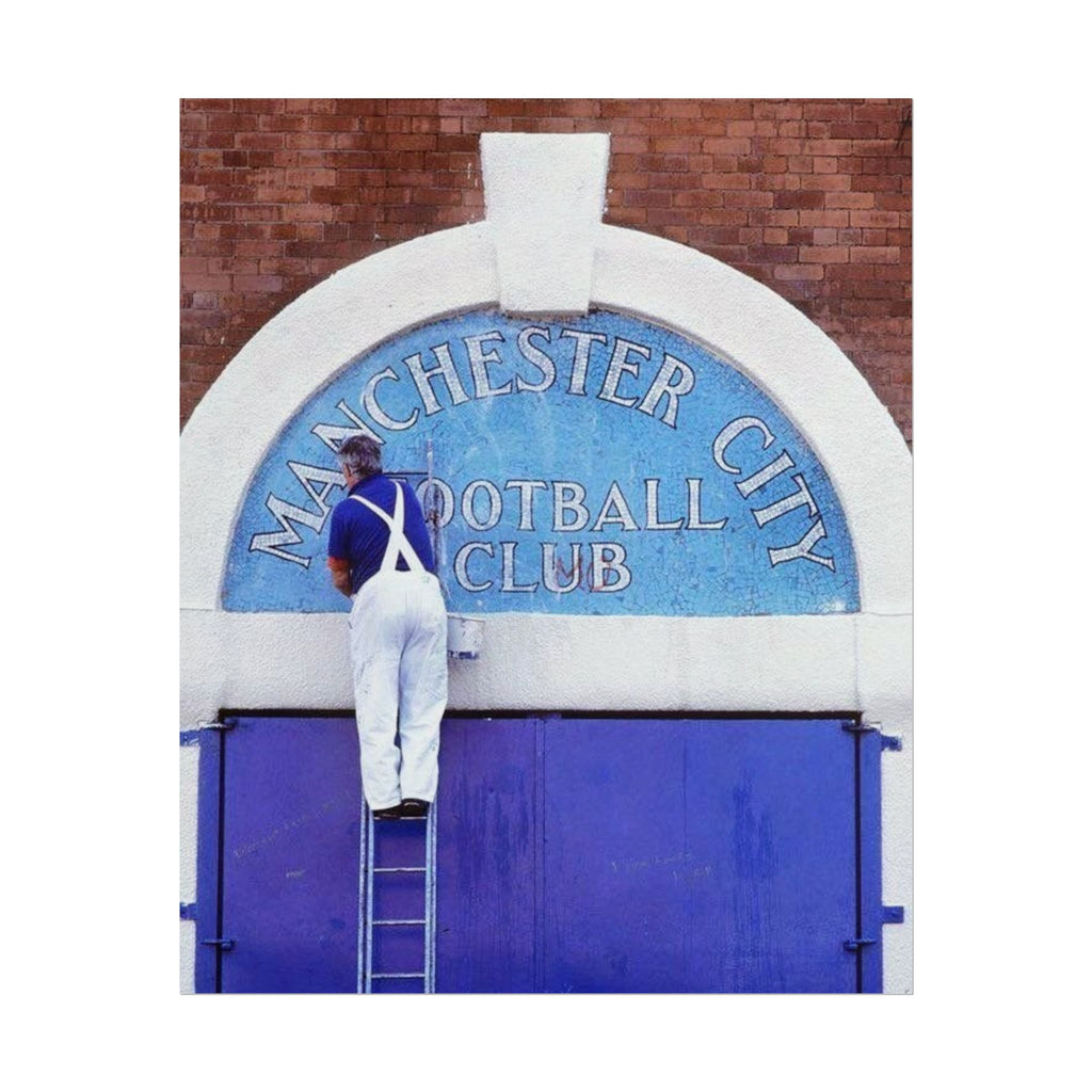 Manchester City Vintage Maine Road Stadium Poster — Rolled Football Wall Art