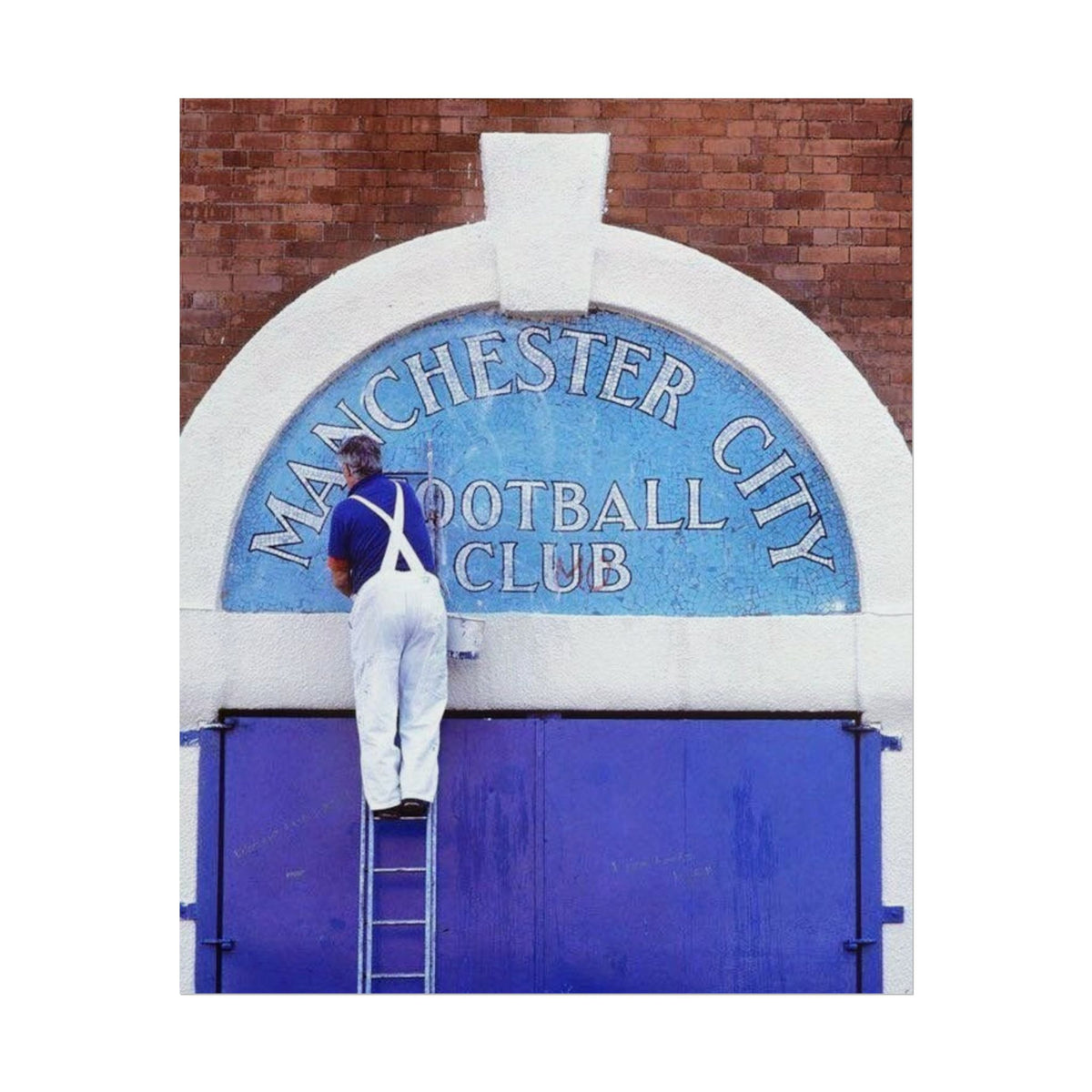 Manchester City Vintage Maine Road Stadium Poster — Rolled Football Wall Art