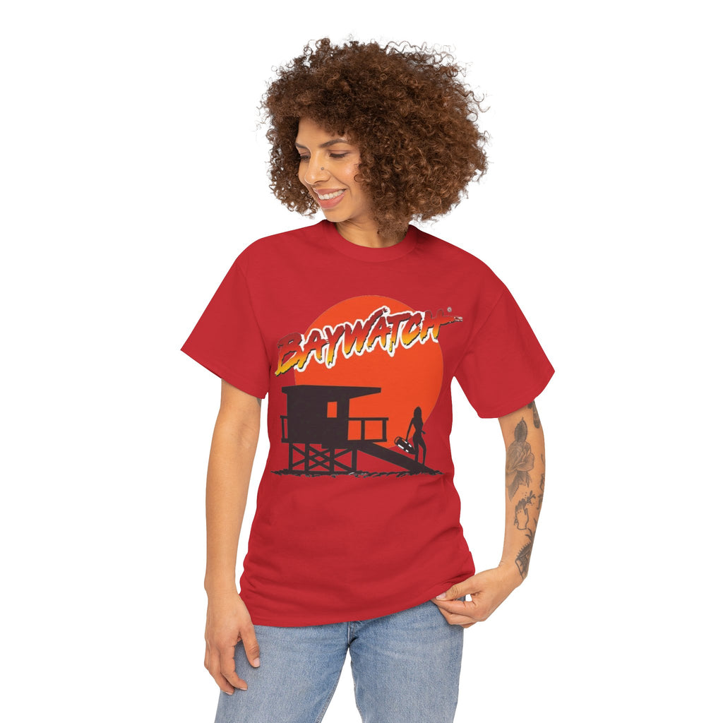 Baywatch Lifeguard Sunset Cotton T-Shirt