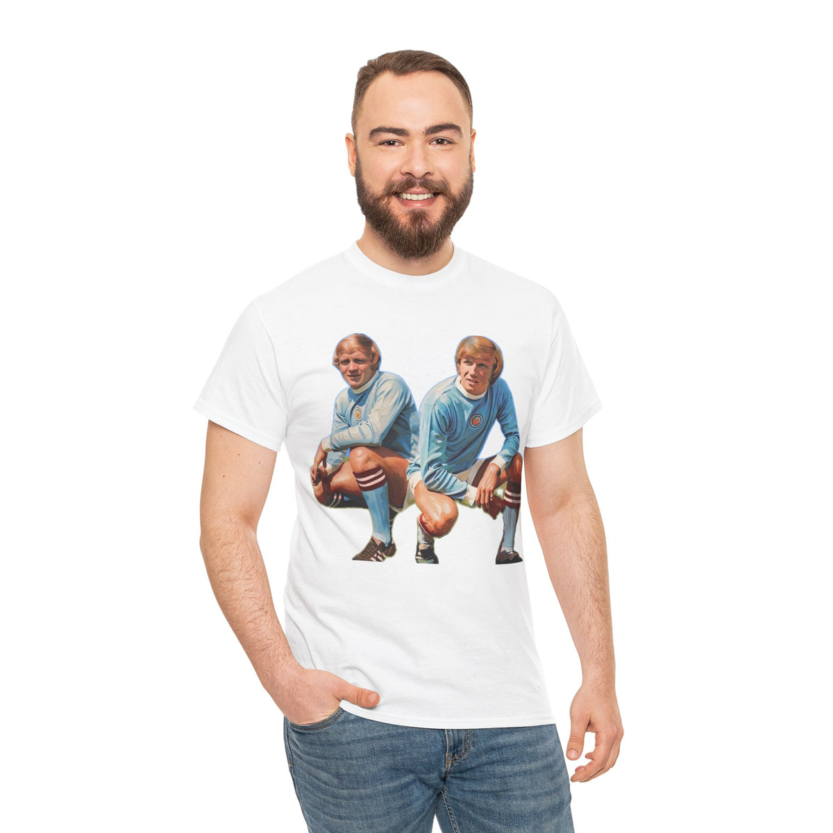 Franny Lee and Colin Bell Manchester City Retro Soccer Players T‑Shirt — Vintage Football Graphic Tee