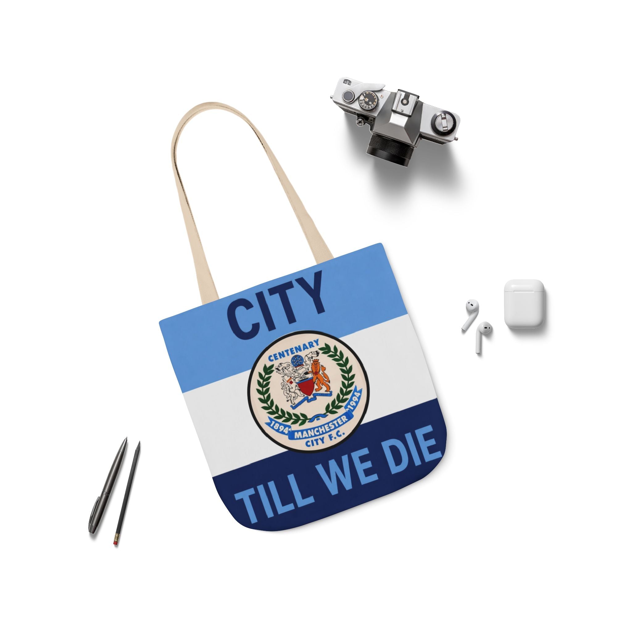 City Till We Die Canvas Tote Bag — Football Fan Flag Tote