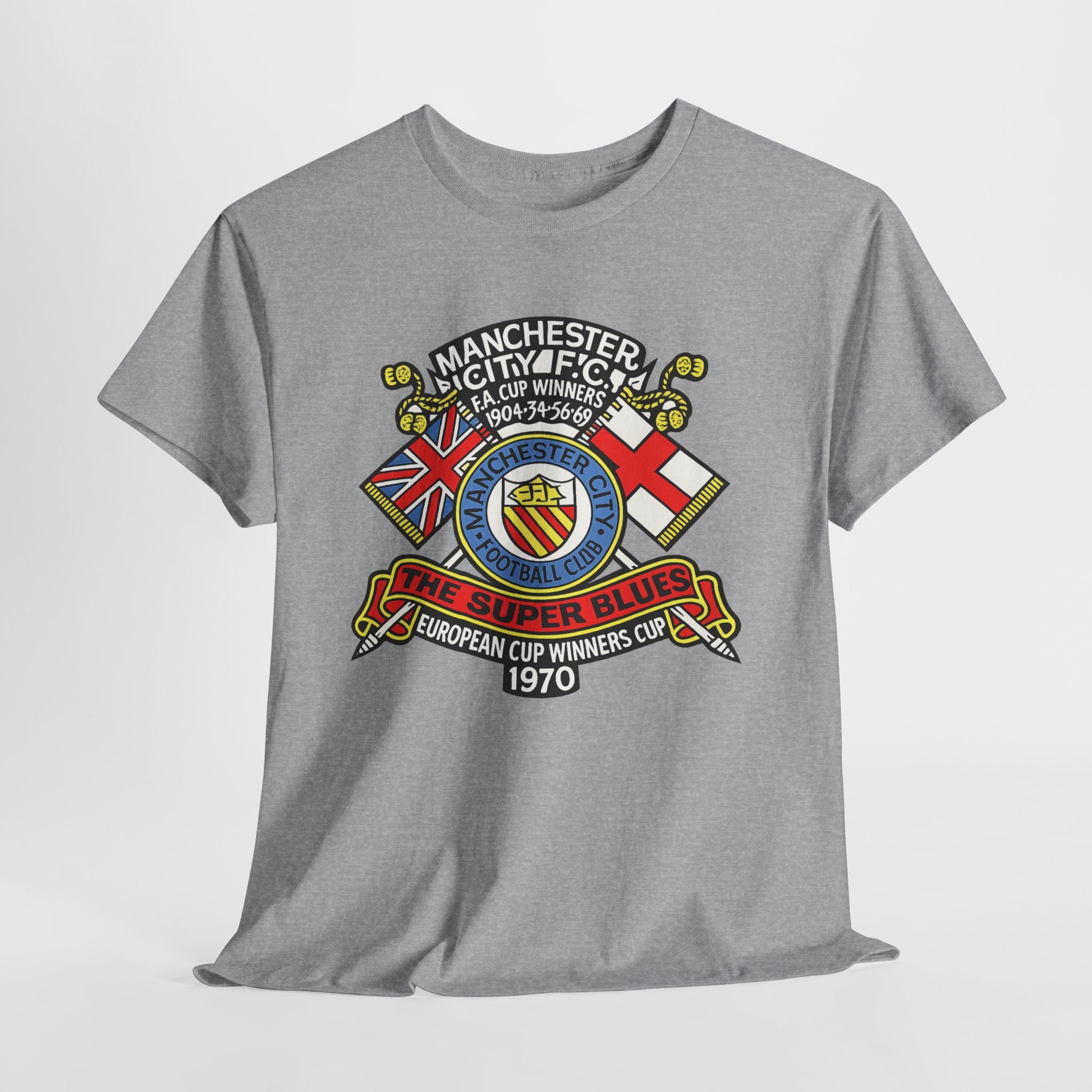 Manchester City Vintage Crest Tee — 'The Super Blues' 1970 European Cup Winners