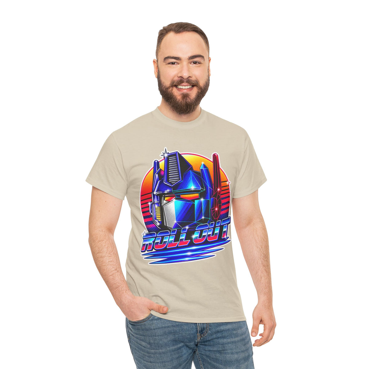 “Roll Out” Optimus-Inspired Graphic Transformers Cotton T-Shirt